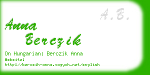 anna berczik business card